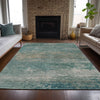 Piper Looms Chantille Abstract ACN2071 Aqua Machine Washable Area Rug Lifestyle Image Feature
