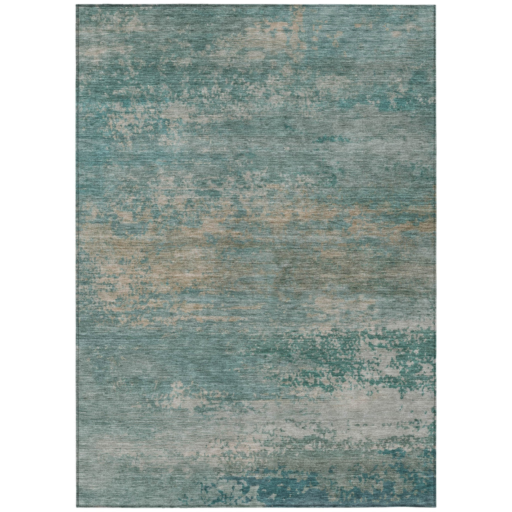 Piper Looms Chantille Abstract ACN2071 Aqua Machine Washable Area Rug main image
