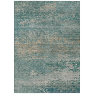 Piper Looms Chantille Abstract ACN2071 Aqua Machine Washable Area Rug main image