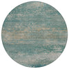 Piper Looms Chantille Abstract ACN2071 Aqua Machine Washable Area Rug Round Main Image