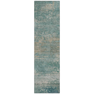 Piper Looms Chantille Abstract ACN2071 Aqua Machine Washable Area Rug Runner Main Image