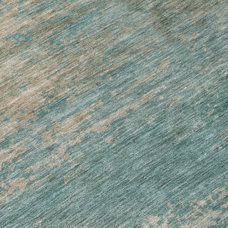 Piper Looms Chantille Abstract ACN2071 Aqua Machine Washable Area Rug Swatch Image