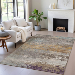 Piper Looms Chantille Abstract ACN2071 Brown Machine Washable Area Rug Lifestyle Image Feature
