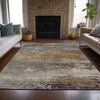 Piper Looms Chantille Abstract ACN2071 Brown Machine Washable Area Rug Lifestyle Image Feature