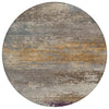 Piper Looms Chantille Abstract ACN2071 Brown Machine Washable Area Rug Round Main Image