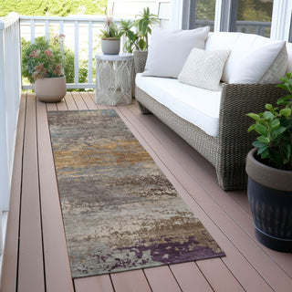 Piper Looms Chantille Abstract ACN2071 Brown Machine Washable Area Rug Runner Outdoor Lifestyle Image Feature
