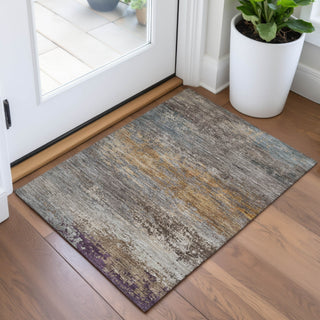 Piper Looms Chantille Abstract ACN2071 Brown Machine Washable Area Rug Scatter Lifestyle Image Feature