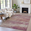 Piper Looms Chantille Abstract ACN2071 Merlot Machine Washable Area Rug Lifestyle Image Feature