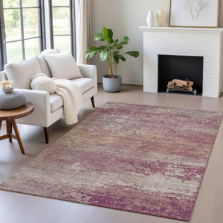 Piper Looms Chantille Abstract ACN2071 Merlot Machine Washable Area Rug Lifestyle Image Feature
