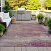 Piper Looms Chantille Abstract ACN2071 Merlot Machine Washable Area Rug Outdoor Lifestyle Image Feature
