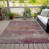 Piper Looms Chantille Abstract ACN2071 Merlot Machine Washable Area Rug Outdoor Lifestyle Image Feature