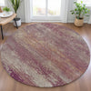 Piper Looms Chantille Abstract ACN2071 Merlot Machine Washable Area Rug Round Lifestyle Image Feature