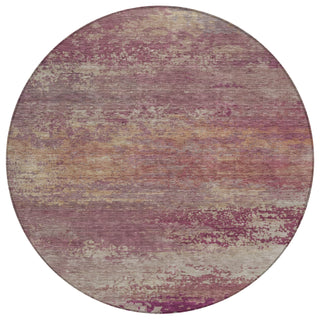 Piper Looms Chantille Abstract ACN2071 Merlot Machine Washable Area Rug Round Main Image