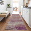 Piper Looms Chantille Abstract ACN2071 Merlot Machine Washable Area Rug Runner Lifestyle Image Feature