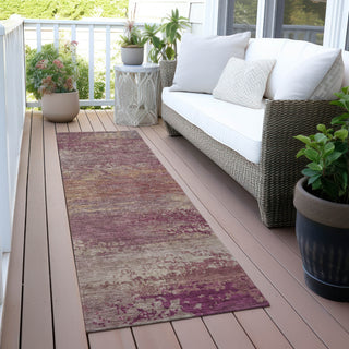 Piper Looms Chantille Abstract ACN2071 Merlot Machine Washable Area Rug Runner Outdoor Lifestyle Image Feature