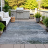 Piper Looms Chantille Abstract ACN2071 Pewter Machine Washable Area Rug Outdoor Lifestyle Image Feature
