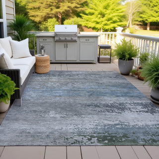 Piper Looms Chantille Abstract ACN2071 Pewter Machine Washable Area Rug Outdoor Lifestyle Image Feature