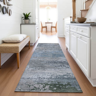 Piper Looms Chantille Abstract ACN2071 Pewter Machine Washable Area Rug Runner Lifestyle Image Feature