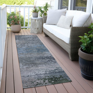 Piper Looms Chantille Abstract ACN2071 Pewter Machine Washable Area Rug Runner Outdoor Lifestyle Image Feature