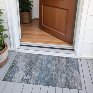 Piper Looms Chantille Abstract ACN2071 Pewter Machine Washable Area Rug Scatter Outdoor Lifestyle Image Feature