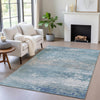 Piper Looms Chantille Abstract ACN2071 Sky Machine Washable Area Rug Lifestyle Image Feature