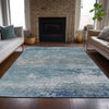 Piper Looms Chantille Abstract ACN2071 Sky Machine Washable Area Rug Lifestyle Image Feature