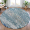 Piper Looms Chantille Abstract ACN2071 Sky Machine Washable Area Rug Round Lifestyle Image Feature
