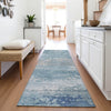 Piper Looms Chantille Abstract ACN2071 Sky Machine Washable Area Rug Runner Lifestyle Image Feature