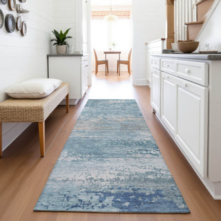 Piper Looms Chantille Abstract ACN2071 Sky Machine Washable Area Rug Runner Lifestyle Image Feature