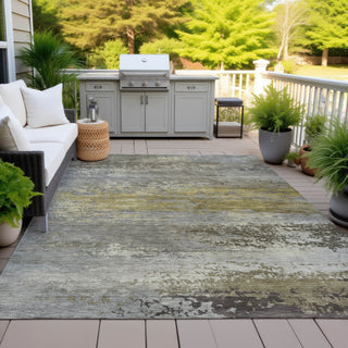 Piper Looms Chantille Abstract ACN2071 Taupe Machine Washable Area Rug Outdoor Lifestyle Image Feature