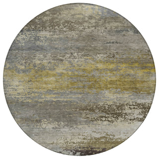 Piper Looms Chantille Abstract ACN2071 Taupe Machine Washable Area Rug Round Main Image