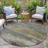 Piper Looms Chantille Abstract ACN2071 Taupe Machine Washable Area Rug Round Outdoor Lifestyle Image Feature