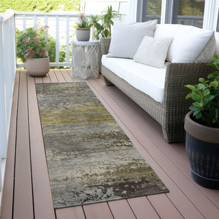 Piper Looms Chantille Abstract ACN2071 Taupe Machine Washable Area Rug Runner Outdoor Lifestyle Image Feature
