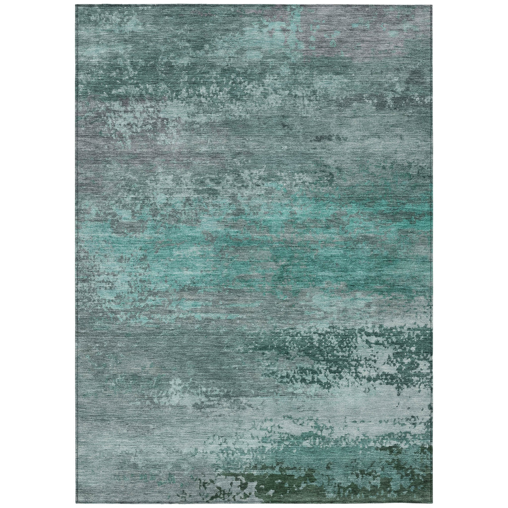 Piper Looms Chantille Abstract ACN2071 Teal Machine Washable Area Rug main image