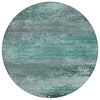 Piper Looms Chantille Abstract ACN2071 Teal Machine Washable Area Rug Round Main Image