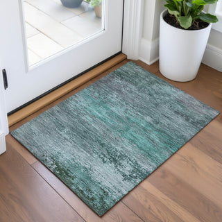 Piper Looms Chantille Abstract ACN2071 Teal Machine Washable Area Rug Scatter Lifestyle Image Feature