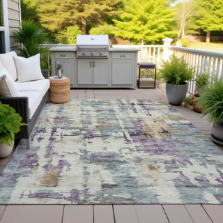 Piper Looms Chantille Abstract ACN2072 Linen Machine Washable Area Rug Outdoor Lifestyle Image Feature