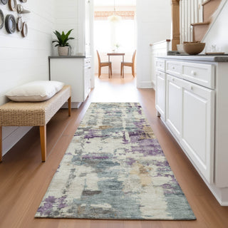 Piper Looms Chantille Abstract ACN2072 Linen Machine Washable Area Rug Runner Lifestyle Image Feature