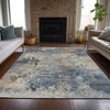 Piper Looms Chantille Abstract ACN2073 Denim Machine Washable Area Rug Lifestyle Image Feature