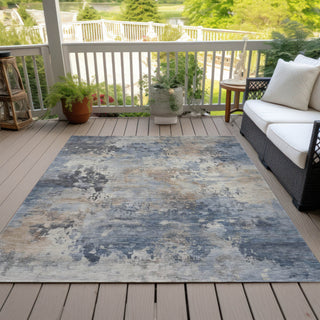 Piper Looms Chantille Abstract ACN2073 Denim Machine Washable Area Rug Outdoor Lifestyle Image Feature
