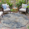 Piper Looms Chantille Abstract ACN2073 Denim Machine Washable Area Rug Round Outdoor Lifestyle Image Feature