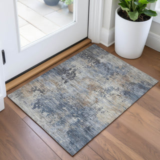 Piper Looms Chantille Abstract ACN2073 Denim Machine Washable Area Rug Scatter Lifestyle Image Feature