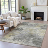 Piper Looms Chantille Abstract ACN2073 Pewter Machine Washable Area Rug Lifestyle Image Feature