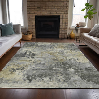 Piper Looms Chantille Abstract ACN2073 Pewter Machine Washable Area Rug Lifestyle Image Feature