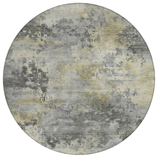 Piper Looms Chantille Abstract ACN2073 Pewter Machine Washable Area Rug Round Main Image