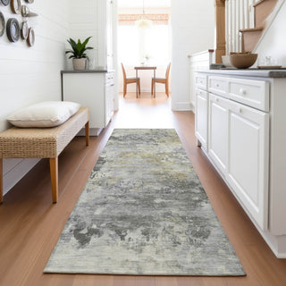 Piper Looms Chantille Abstract ACN2073 Pewter Machine Washable Area Rug Runner Lifestyle Image Feature
