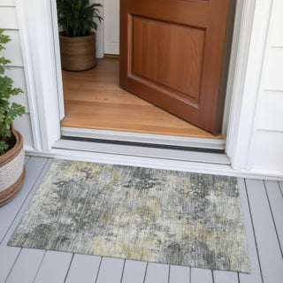 Piper Looms Chantille Abstract ACN2073 Pewter Machine Washable Area Rug Scatter Outdoor Lifestyle Image Feature