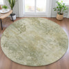 Piper Looms Chantille Abstract ACN2073 Sage Machine Washable Area Rug Round Lifestyle Image Feature
