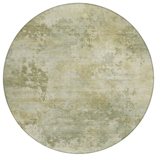 Piper Looms Chantille Abstract ACN2073 Sage Machine Washable Area Rug Round Main Image