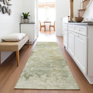 Piper Looms Chantille Abstract ACN2073 Sage Machine Washable Area Rug Runner Lifestyle Image Feature